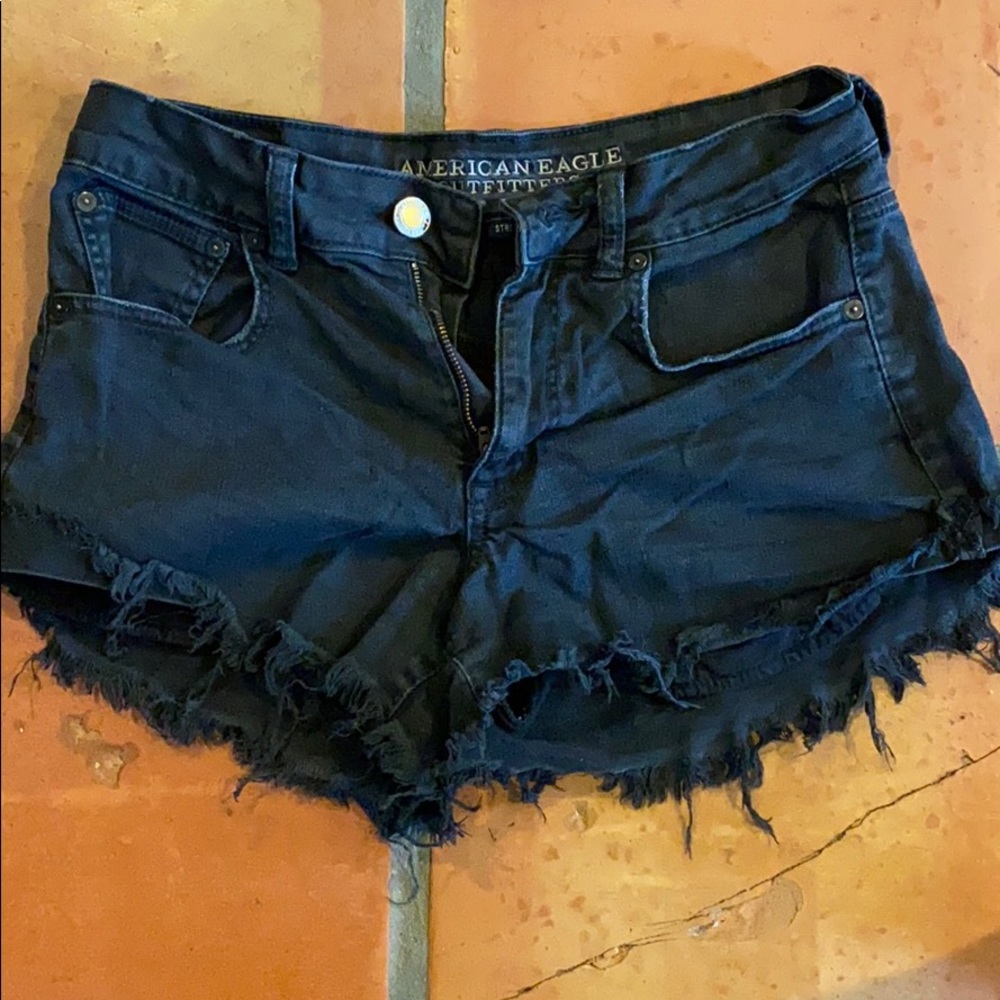 American Eagle High Rise Black Shorts